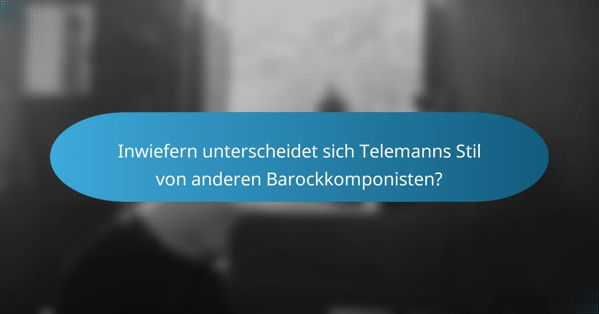 Inwiefern unterscheidet sich Telemanns Stil von anderen Barockkomponisten?