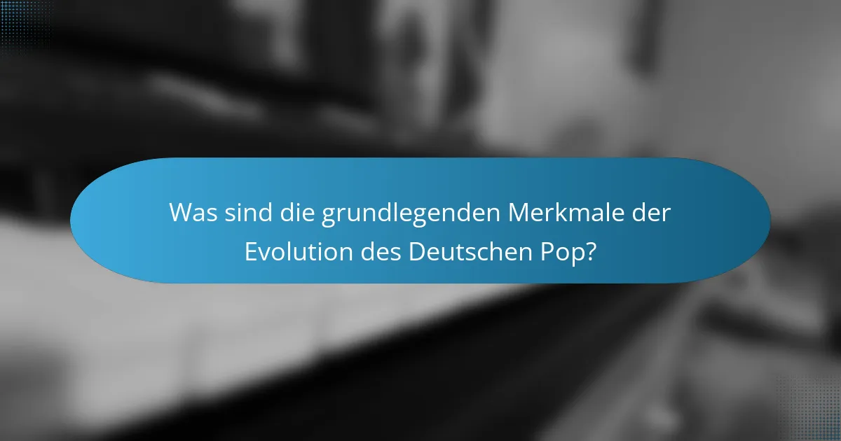 Was sind die grundlegenden Merkmale der Evolution des Deutschen Pop?