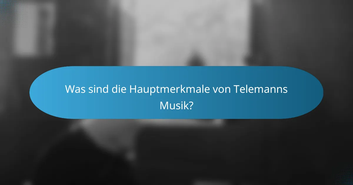 Was sind die Hauptmerkmale von Telemanns Musik?