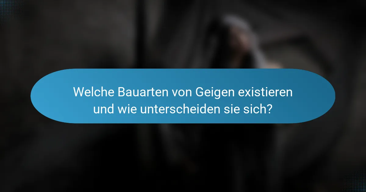 Welche Bauarten von Geigen existieren und wie unterscheiden sie sich?
